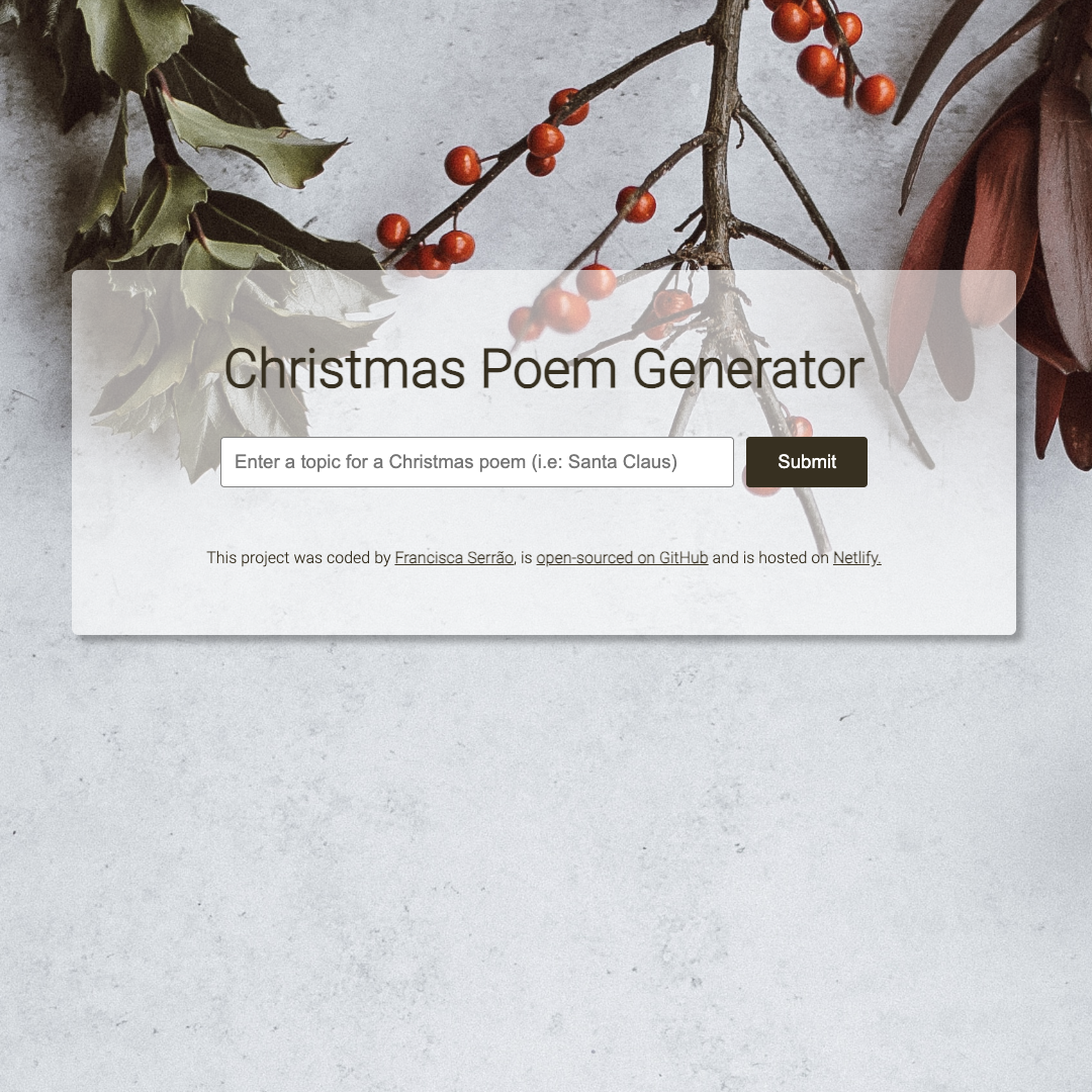 christmas poem generator app